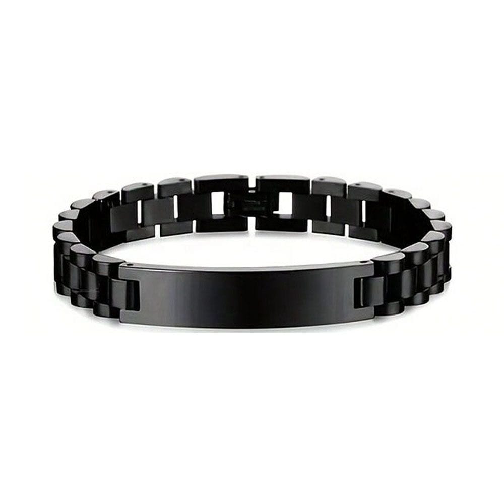 Luxury stainless steel men's curved bracelet (black)