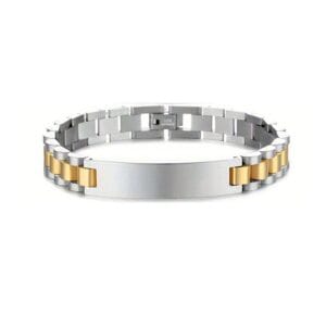 Luxury stainless steel men's curved bracelet