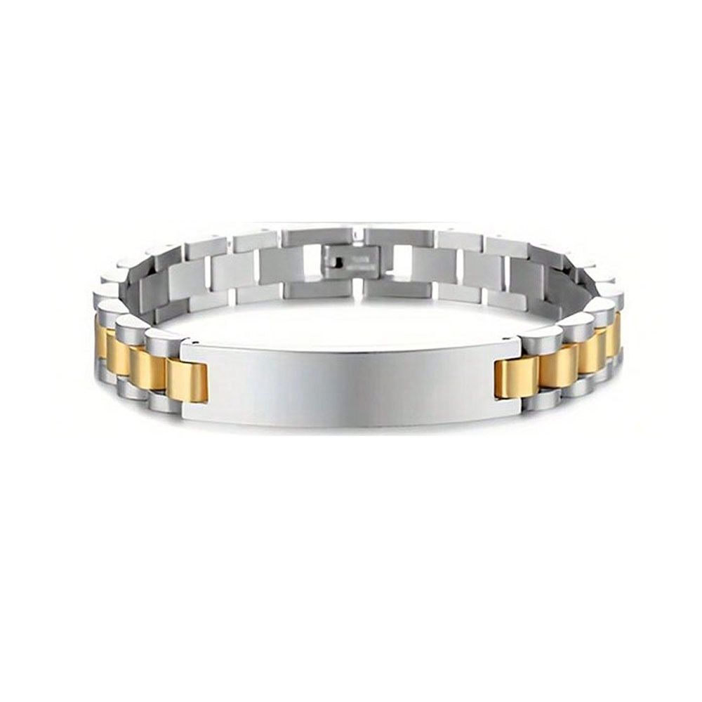 Luxury stainless steel men's curved bracelet
