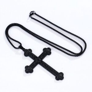 Vintage black cross pendant necklace