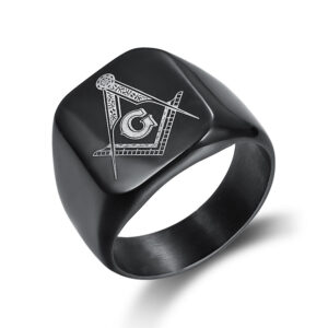 Masonic AG Stainless steel Ring jewelry(black)