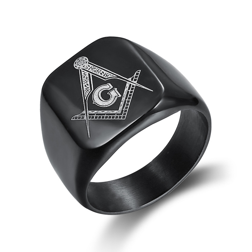Masonic AG Stainless steel Ring jewelry(black)
