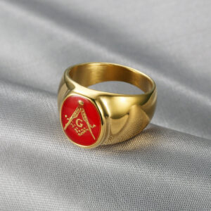 European and American Freemasonry Golden male ring