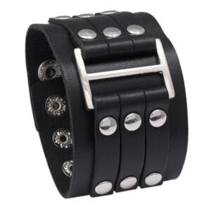 Vintage leather punk Rivet bracelet bangle